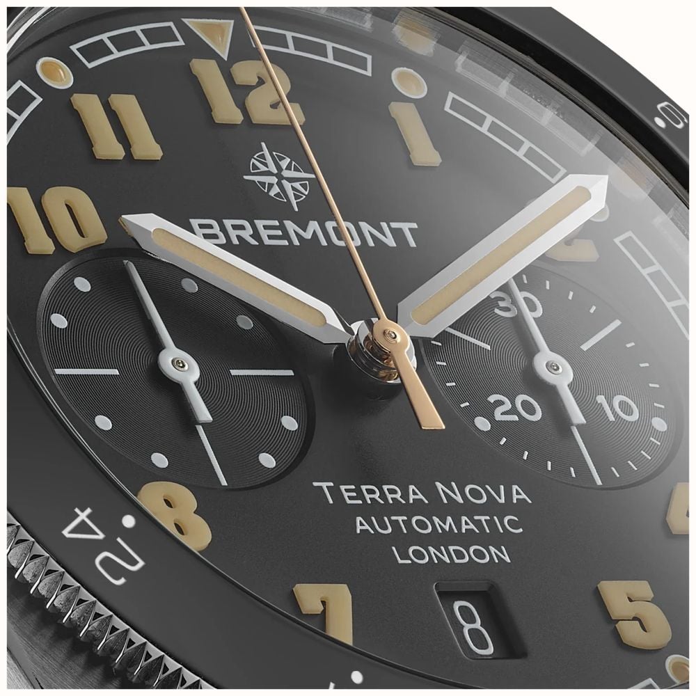 Bremont Terra Nova Chronograph Automatic (42.5mm) Black Anthracite Metal Dial / Brown Leather Strap TN42-CHR-SS-BK-L-S - vista alternativa 4