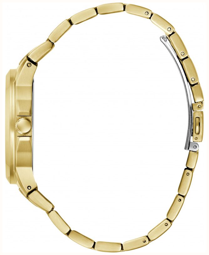 Guess Men's Archie Black Sunray Dial Gold-Tone Stainless Steel Bracelet GW1121G2 - vista alternativa 4