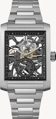 Ingersoll THE SPUR Automatic Small-Seconds (33.7mm) Black Skeleton Dial / Stainless Steel Bracelet I17001
