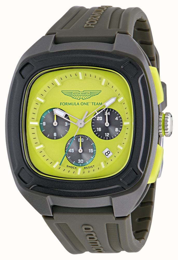 Aston Martin Aramco Formula One™ Team OVR W Quartz Chronograph (44mm) Yellow Dial / Grey Silicone Strap Watch MTFO1F504 - alternative Ansicht 2