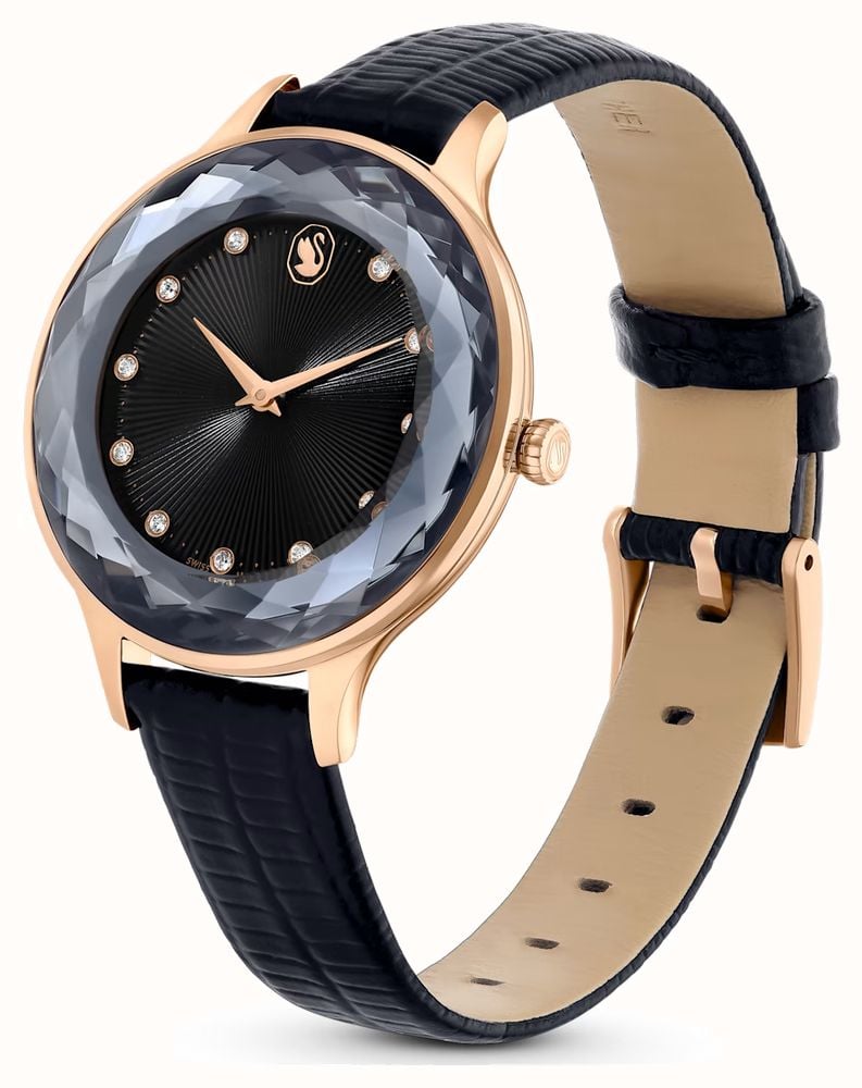 Swarovski Octea Nova | Black Dial | Black Leather Strap 5650033 - First ...