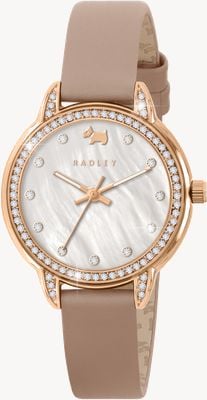 Radley Damski (32 mm) tarcza z masy perłowej / skórzany pasek w kolorze pajęczyny RY21818