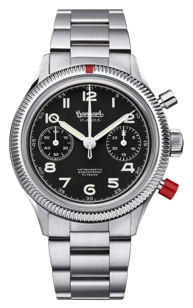 Hanhart 417 es heritage flyback - poussoir rouge (39 mm) montre