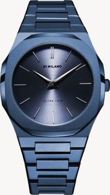 D1 Milano Ultra Thin Midnight (40mm) Blue Brushed Dial / Blue PVD Stainless Steel Bracelet UTBJ21