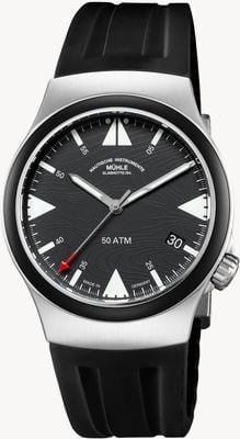 Mühle Glashütte S.A.R. Mission-Timer 160 Years DGzRS Limited Edition (43mm) Titanium Grey Dial / Black Rubber Strap Watch M1-51-03-2025-KB