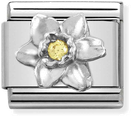 Nomination Composable CL Symbols Stainless Steel Silver 925 And Cubic Zirconia Daffodil 330311/14