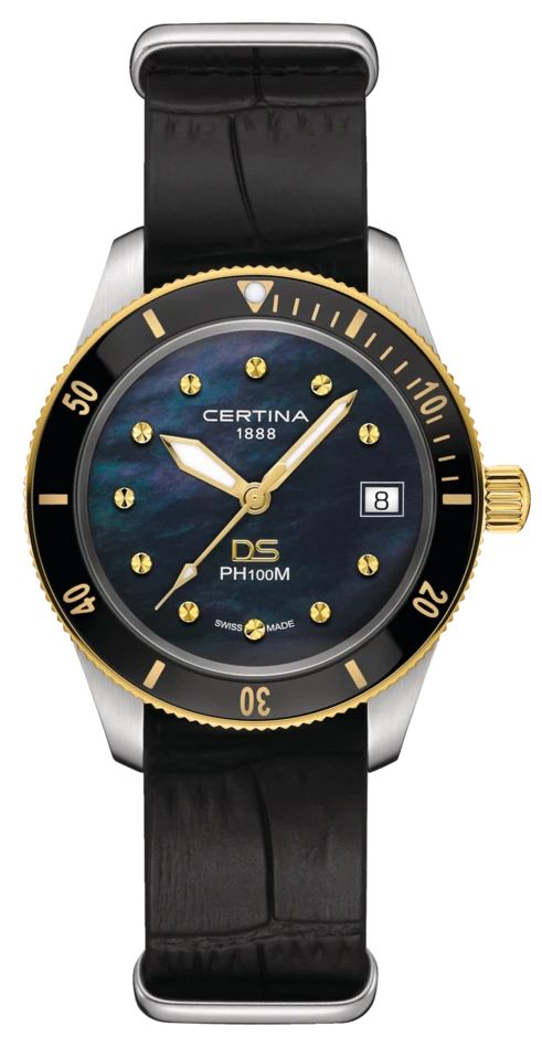 Certina Ds ph100m lady (37,5 mm) cadran nacre noire / montre