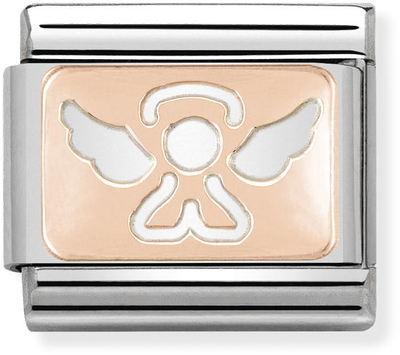 Nomination Classic Angel 9ct Rose Gold & Steel Charm 430101/14
