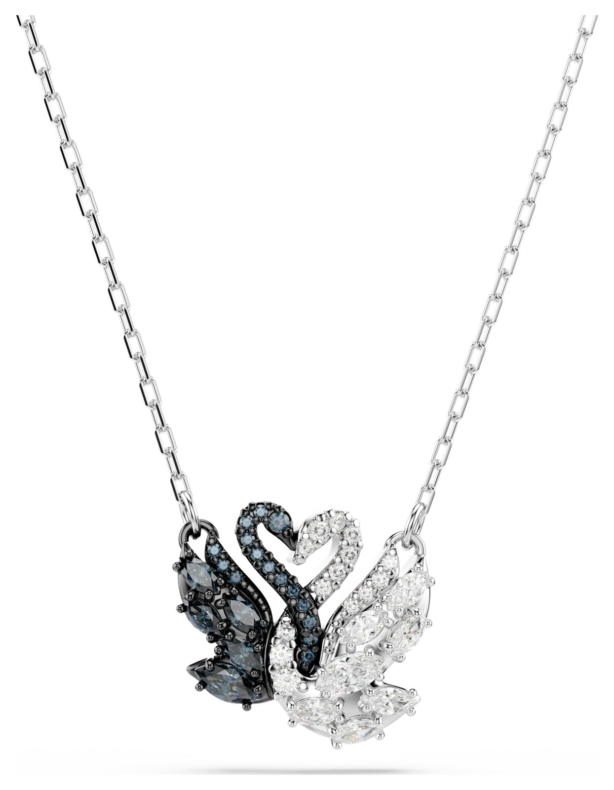 Swan pendant, Swan, Black, Mixed metal finish