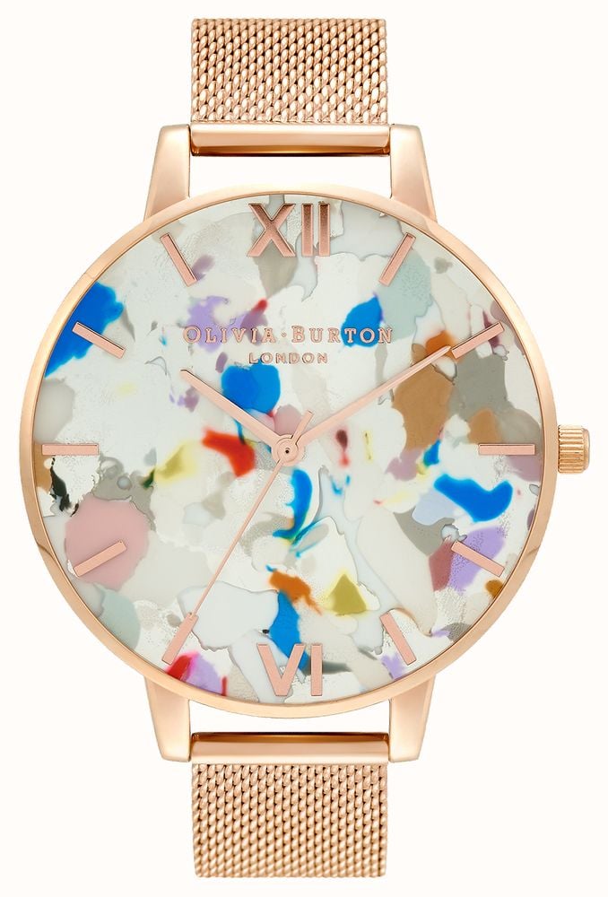 Olivia Burton Pop Art Watch And Interchangeable Rose Gold Mesh Bracelet Set OBGSET152 First Class Watches CAN