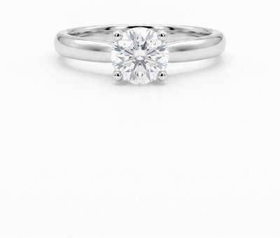 0.50ct Round Brilliant Natural Diamond 18ct White Gold Solitaire Ring J26494