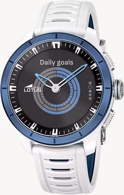 Lotus Connected Full D Hybrid Smartwatch (45mm) Digital Display / White Rubber Strap 20001/1