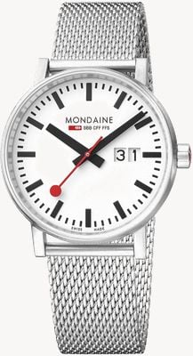 Mondaine Evo2 40mm Sapphire Crystal Stainless Steel Mesh White Dial MSE.40210.SM
