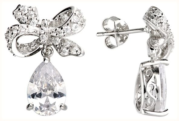 James Moore CME Cubic Zirconia Bow With Cubic Zirconia Pear Drops H6300/C