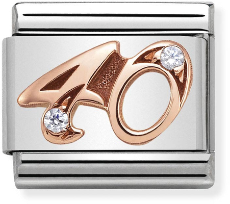 Nomination Classic 40 9ct Rose Gold & Steel Charm 430315/40