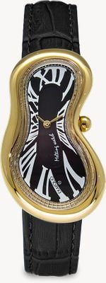 Exaequo Melting Watch Classic PVD Yellow Gold (28mm) Black Dial / Black Croco Leather Strap EX0002.0001