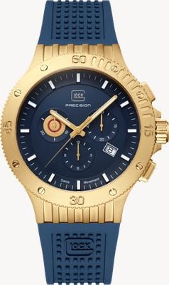 GLOCK Precision Cartridge Chronograph (44mm) Blue Textured Dial / Blue Silicone RTF Strap GW-42-4-24