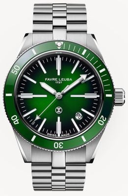 Favre Leuba Deep Raider Renaissance Automatic (40mm) Green Fumé Dial / Stainless Steel Bracelet 00.20308.101.03.200