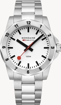 Mondaine Numeri 石英（42 毫米）白色表盘/不锈钢表带 MSN.4211B.SK
