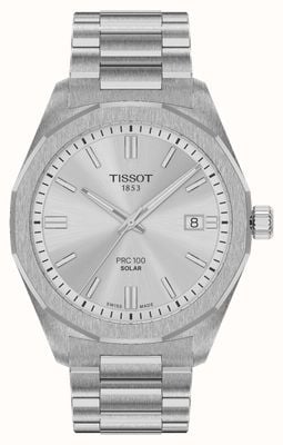 Tissot PRC 100 Solar Quartz (39mm) Silver Dial / Stainless Steel Bracelet T1514221103100