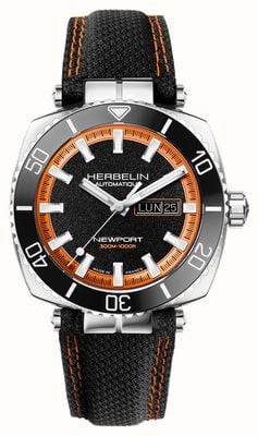Herbelin ニューポート ダイバー オートマチック 限定版 8本限定のうちの1本 (42mm) ブラックダイヤル / ブラックテキスタイルストラップ 1774AN118