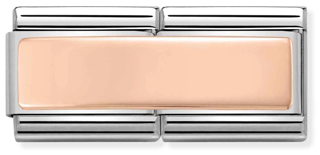 Nomination Classic DOUBLE ENGRAVED Steel And Bonded Rose Gold CUSTOM Smooth Plate Charm 430710/01 - alternative Ansicht 2