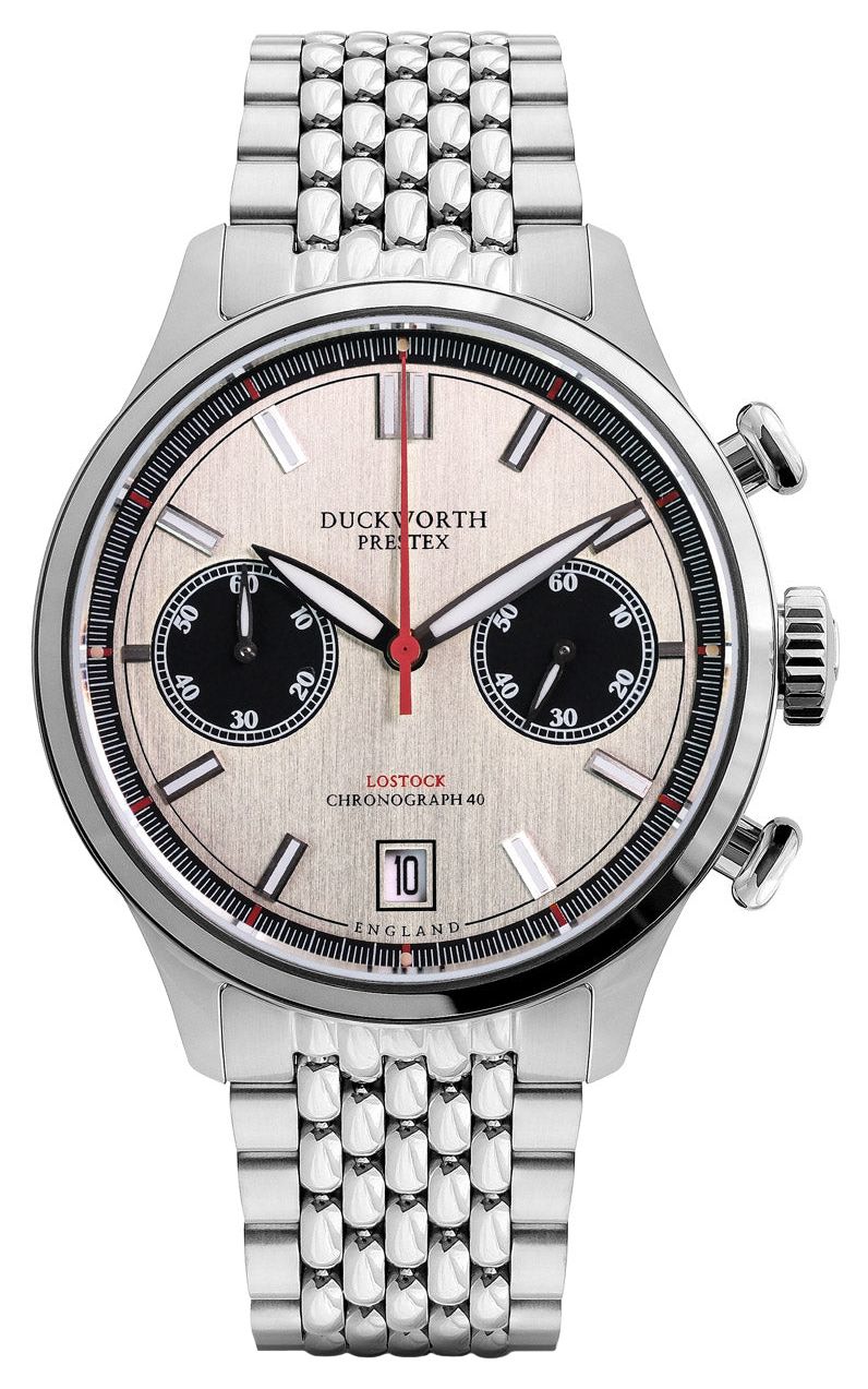 Duckworth Prestex Lostock quartz chronograaf (40mm) zilveren horloge-image-160088