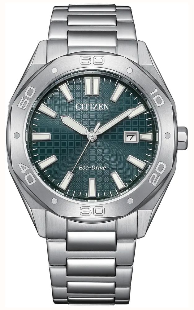 Citizen Eco-Drive Sport (41mm) Textured Green Dial / Stainless Steel  Bracelet BM7630-80X