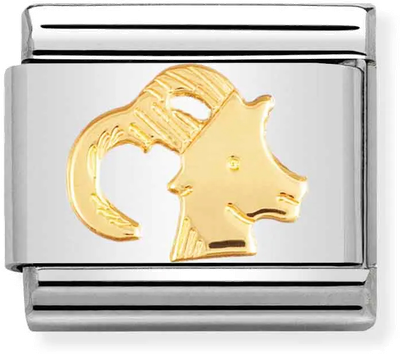 Nomination Classic Capricorn 18ct Gold & Steel Charm 030104/10