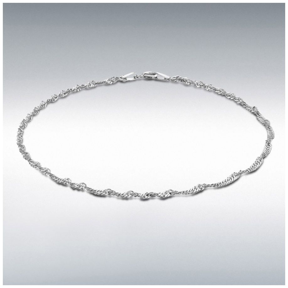 James Moore & Co Sterling Silver Twist Curb Anklet 23cm/9" 8 Jewellery