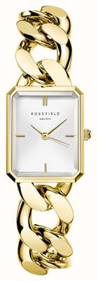 Rosefield Studio Edition - Octagon XS (19.5mm) White Dial / Gold-Plated Stainless Steel Bracelet SWGSG-O55