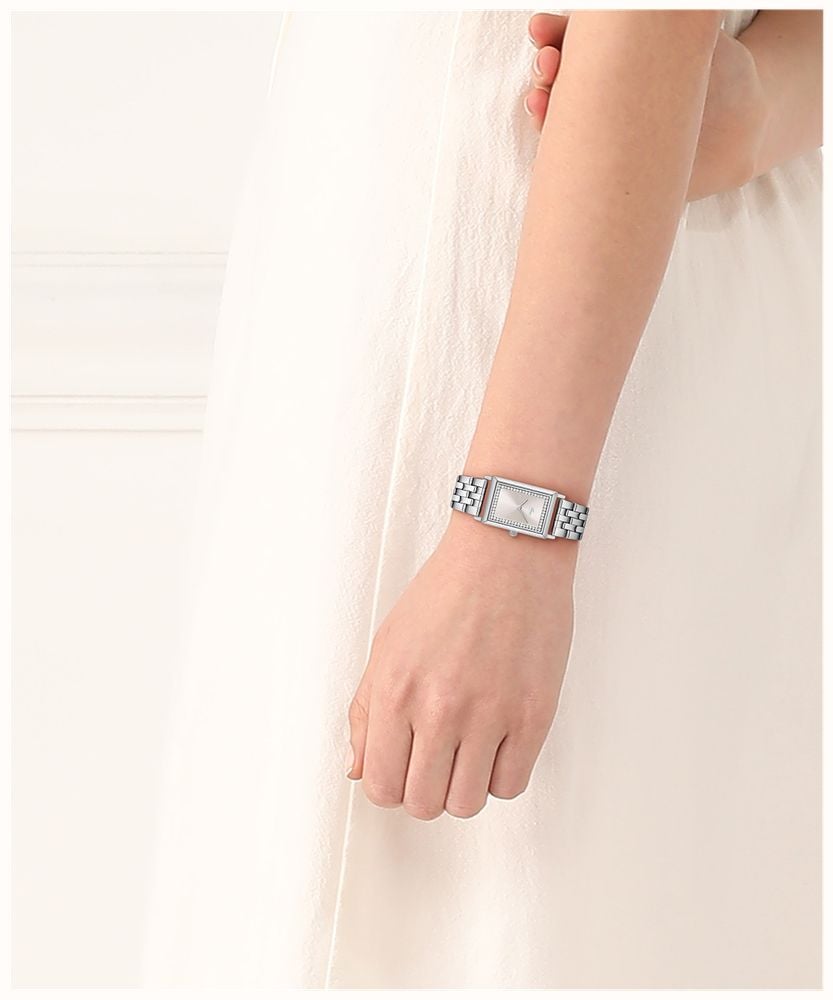 Lacoste Catherine Quartz (20.7x28.3mm) Pink Sunray Dial / Stainless Steel Bracelet 2001487 - alternatieve weergave 4