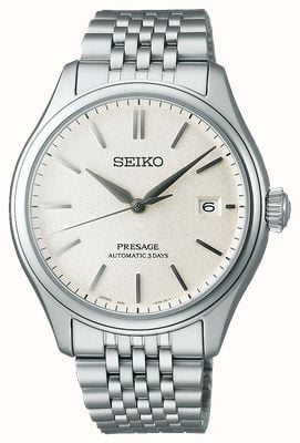 Seiko Presage klassieke serie ‘shiro-iro’ (40,2 mm) witte wijzerplaat / roestvrijstalen armband SPB463J1