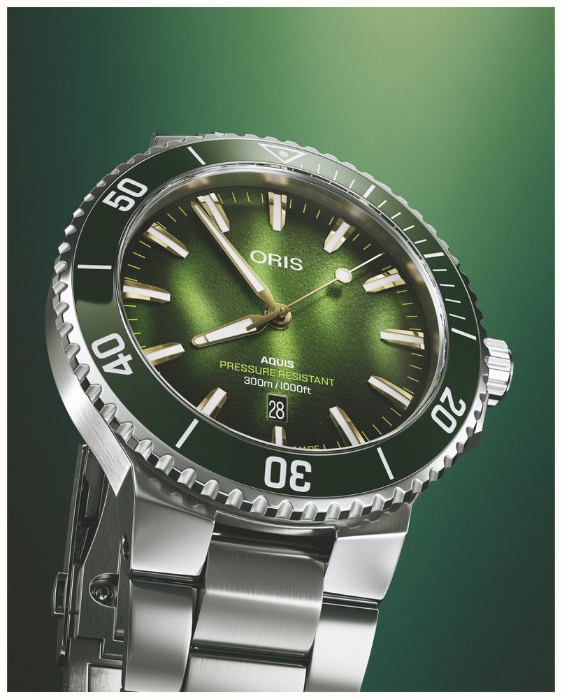 ORIS Aquis Date Kelp Forest Limited Edition (41.5mm) Ocean Green 3D Dial / Stainless Steel Bracelet 01 733 7787 4187-SET - vista alternativa 10