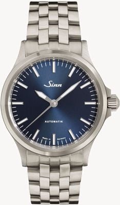 Sinn Relógio 556 i b mostrador azul pulseira de elos finos 556.0104 FINE BRACELET