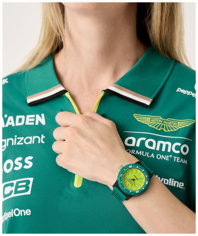 Aston Martin Aramco Formula One™ Team PDK W Quartz (40mm) Yellow Dial / Podium Green Silicone Strap Watch MTFK1F501 - alternative Ansicht 6