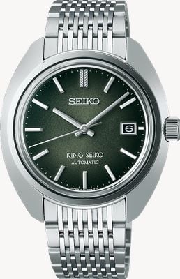 King Seiko „forest green” 6l 1969 reinterpretacja (39,4 mm) zielona tarcza / bransoleta ze stali nierdzewnej SJE113J1