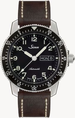 Sinn 104 St Sa A Classic Pilot Watch Dark Brown Vintage Leather Watch 104.011-BL50202002007125401A