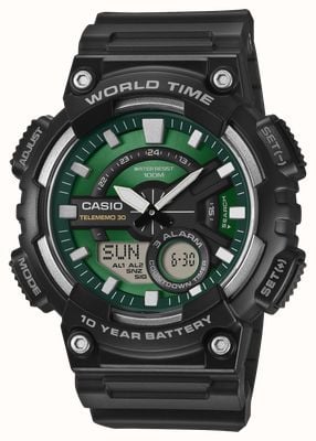 Casio Men's Five Alarm Solar Powered Illuminator Black AQ-S810W