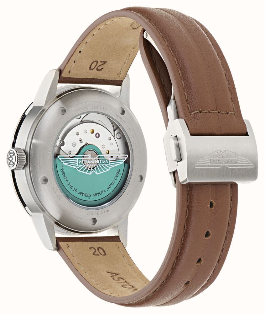 Aston Martin TS3 Timeless Power-Reserve Automatic (40mm) Black Dial / Brown Leather Strap MTTS3F602 - vista alternativa 3