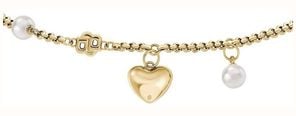 BOSS Jewellery Amara Yellow Gold PVD Crystal and Pearl Heart Bracelet 1580882 - vista alternativa 2