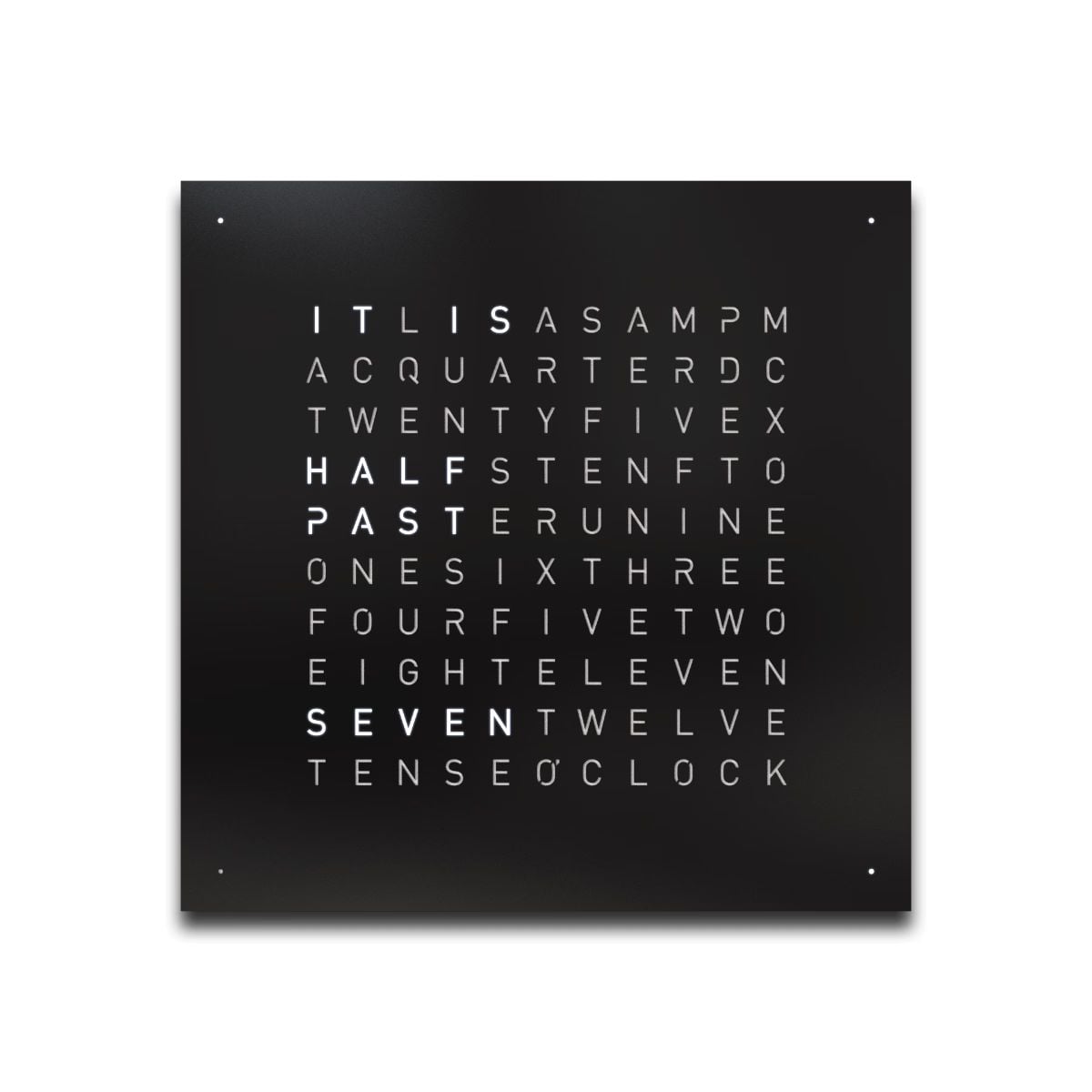 QLOCKTWO Earth 45 steel series poivre noir (anglais) - laqu montre