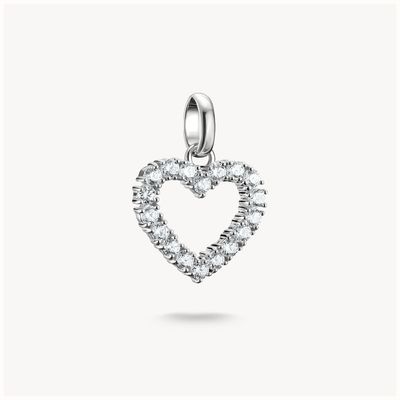 Thomas Sabo Silver Heart Charm Pendant with White Stones Connect CC1237-051-14