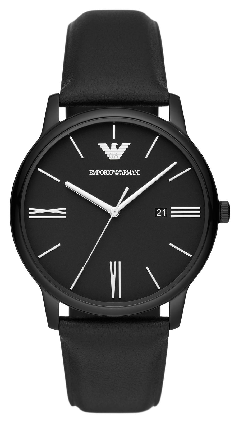 Emporio Armani Cadran noir pour homme (42 mm) / bracelet en montre