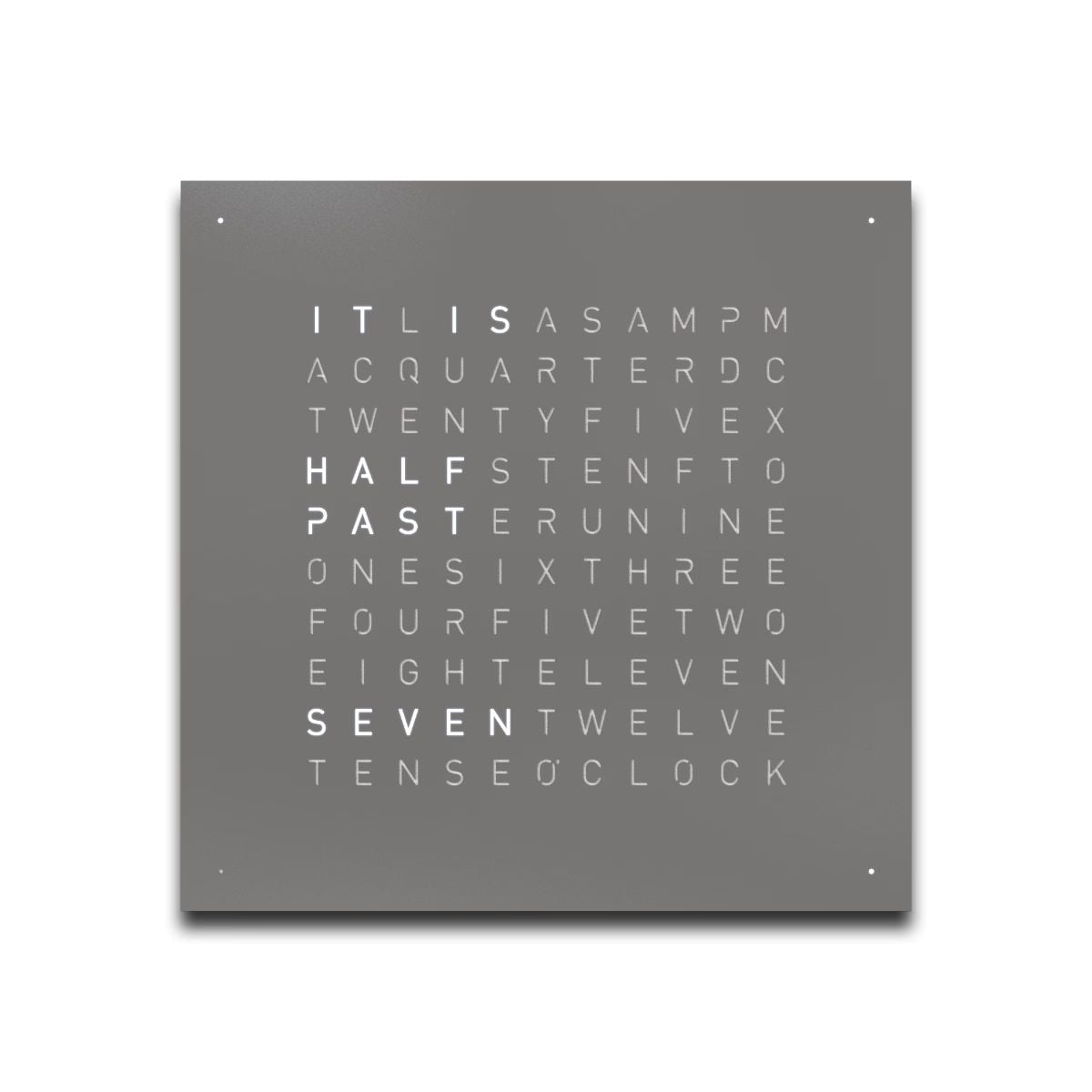 QLOCKTWO SÃ©rie acier Earth 45 gris poivre (anglais) - noir montre