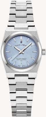 Jacques Du Manoir Montre Horizon à trois aiguilles à quartz (25 mm), cadran bleu clair / bracelet en acier inoxydable JWL05602