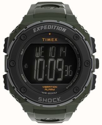 Timex メンズエクスペディション頑丈なデジタル時計|緑のストラップ TW4B24100