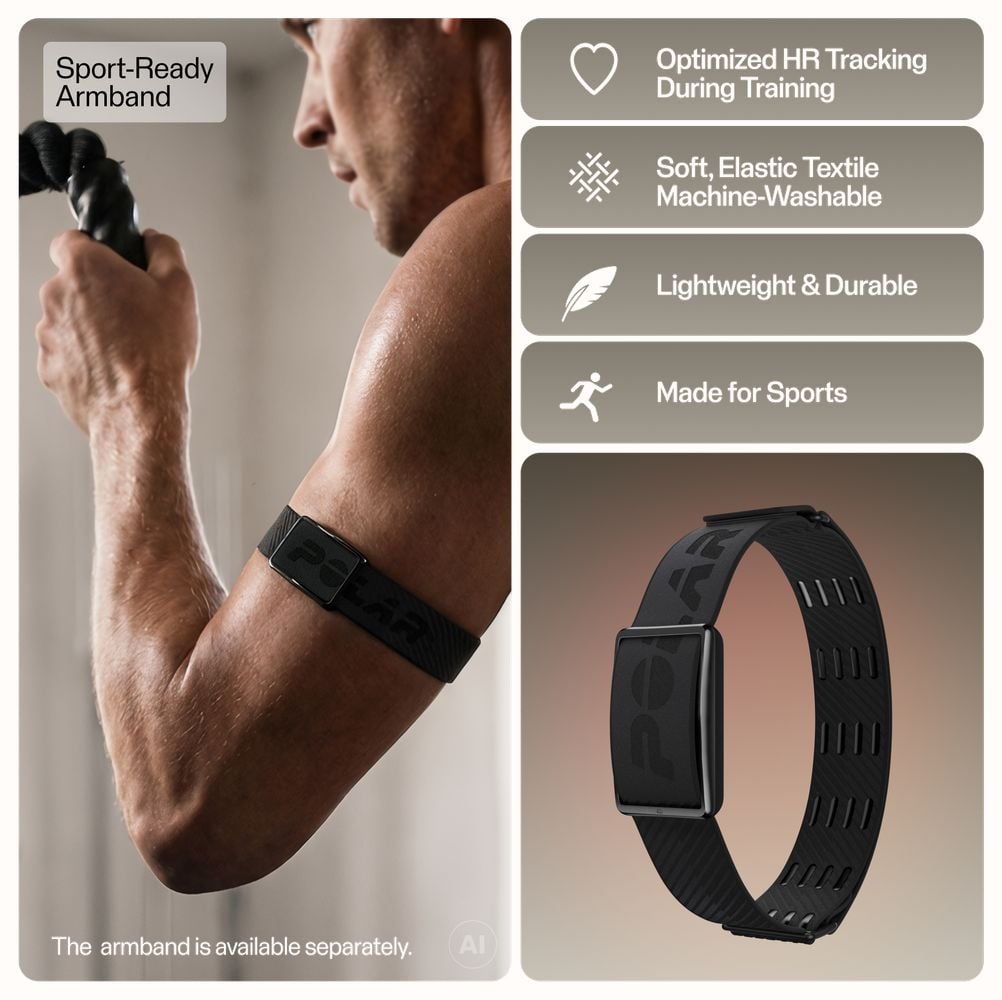 Polar Loop Grey Elastic Textile Armband (L-XL) - STRAP ONLY 910121506 - альтернативный вид 2