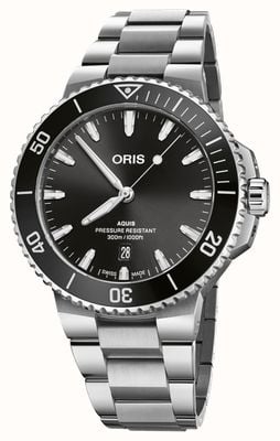 ORIS Aquis date automatique (43,5 mm) cadran noir / bracelet acier inoxydable 01 733 7789 4154-07 8 23 04PEB