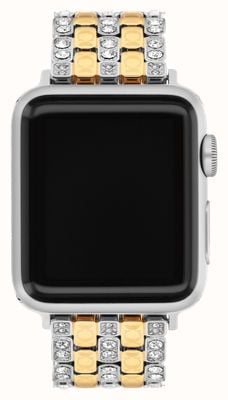 Coach Damenarmband für die Apple Watch (38/40/41 mm) aus kristallbesetztem, zweifarbigem Edelstahl 14700314